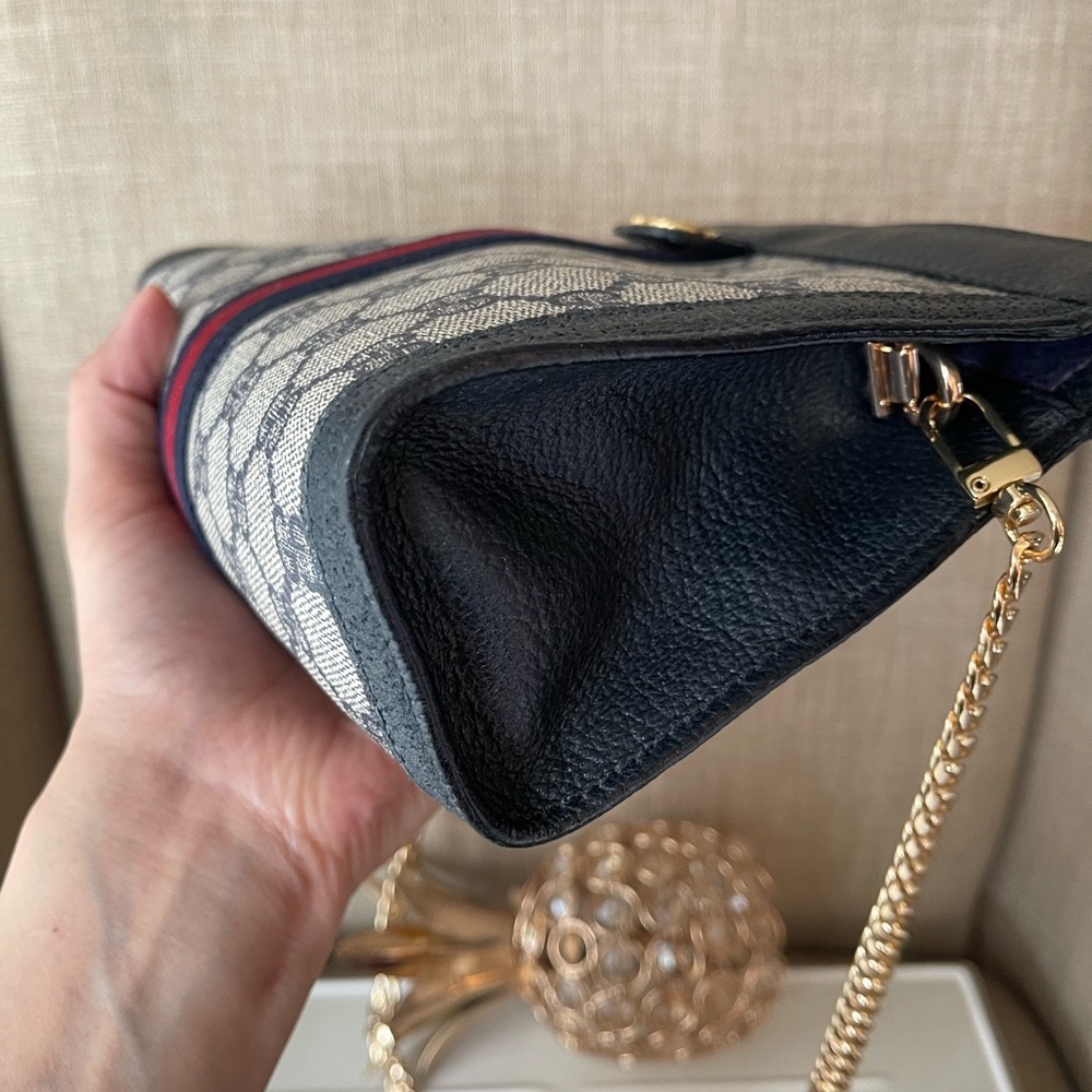 Authentic Gucci vintage web sherry line clutch bag 89.01.001 (D7133) - Picture 8 of 14